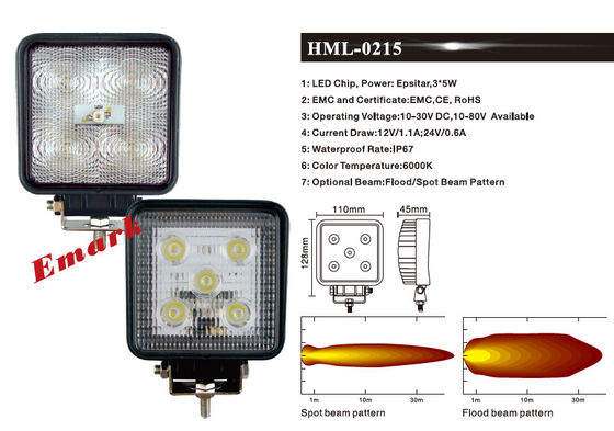 лампа работы СИД E-Марк тумана СИД пятна 4Pcs 15w 1220LM светлая